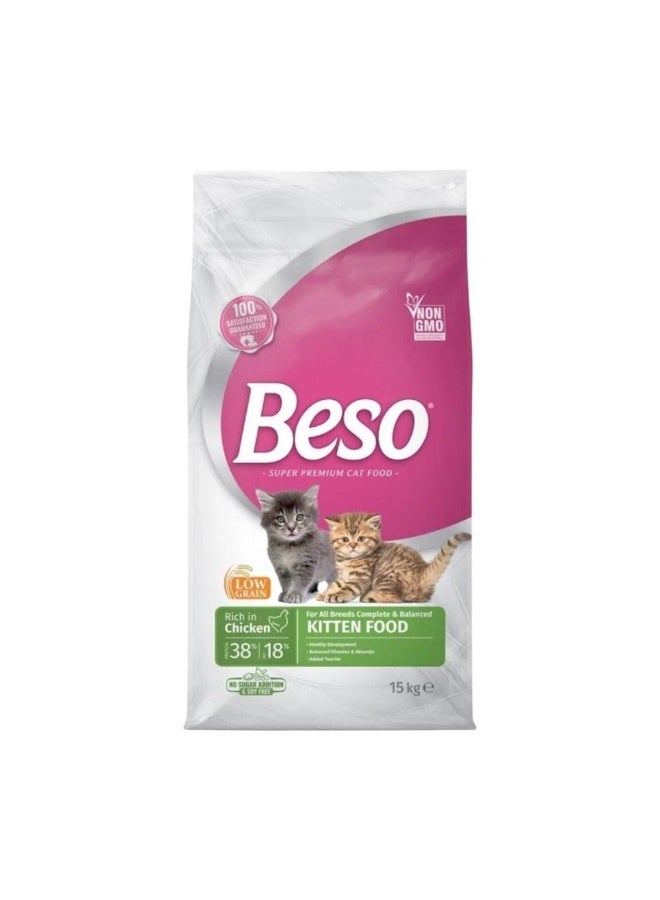 بيسو طعام جاف بالدجاج للقطط الصغيرة 15 كيلو - Image 1